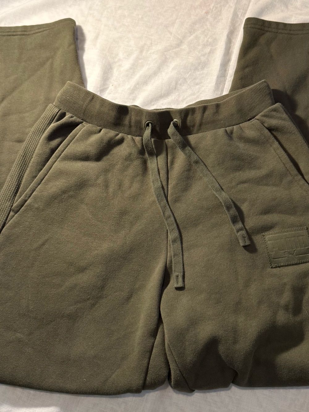 Puma Men's Olive Sweatpants with Drawstring